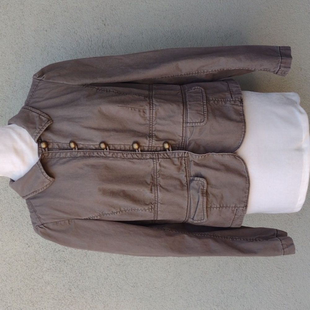 Loft Military Khaki Cotton Button-up Fitted Jacket Women's 12
